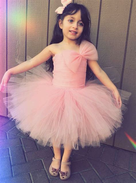 Cute Strapless Pink Tulle A Line Flower Girl Dress · Dressmeet · Online