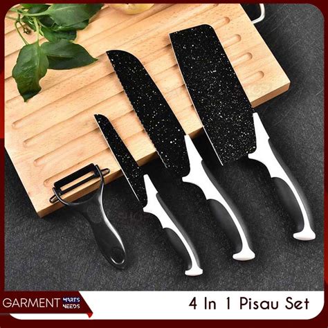 Jual Setsau Set Pisau Dapur Tajam Keramik Batu Maifan Peeler Hitam