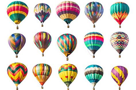 Group Of Hot Air Balloons Are Shown Collection Of Brightly Colored Hot