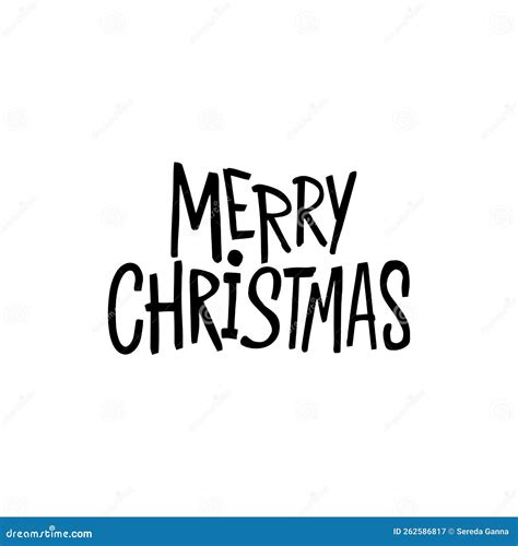 Merry Christmas Lettering Isolated Stock Vector Illustration Of Sign