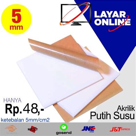 Jual Acrylic Putih Susu Mm Rp Akrilik Lembaran Potongan Custom