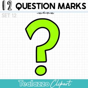 Neon Rainbow Question Marks Clipart Set Commercial Use Tpt