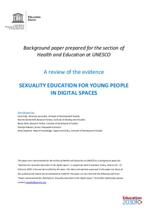 Sexuality Education For Young People In Digital Spaces Ungei