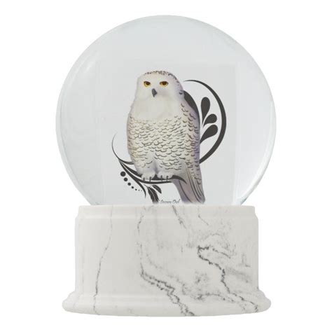 Snowy Owl Snow Globe Snowy Owl Bird Prey Owls Snowglobe Modern Diamonds Silver Diamonds