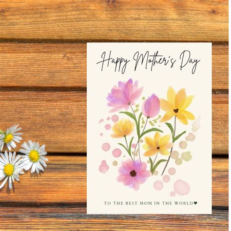 Mothers Day Card Instant Download And Print At Home Yellow And Pink Design If God Asked Me