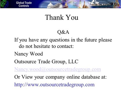 Nancy Wood Outsource Trade Group Llc Managing Director Svtronics Inc March 24 2014 U S