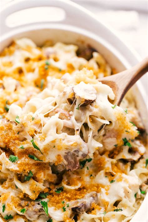 Easy Creamy Chicken Mushroom Casserole The Food Cafe Just Say Yum