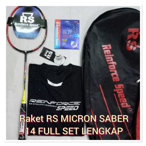 Jual Raket Badminton Rs Micron Saber Full Set Lengkap Ori Free