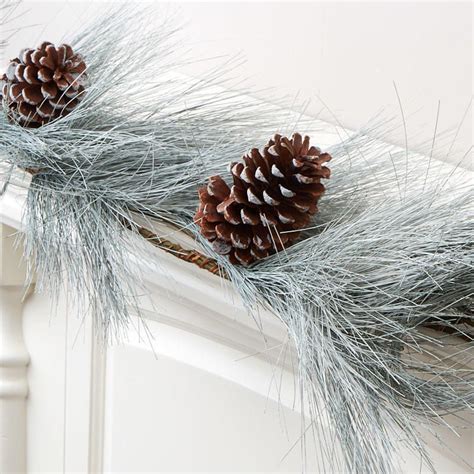 Faux Frosty Long Needle Pine And Cone Garland Garlands Floral Supplies Craft Supplies