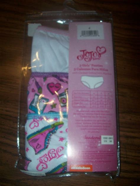 Girls Nickelodeon Jojo Siwa Panties Underwear Size New Nwt