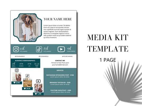 Media Kit Template For Influencers Bloggers Canva Template Etsy In