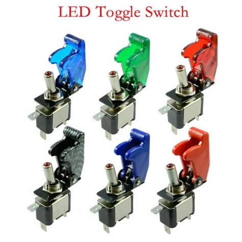 Illuminated V A Led Toggle Switch With Missile Style Flick Cover