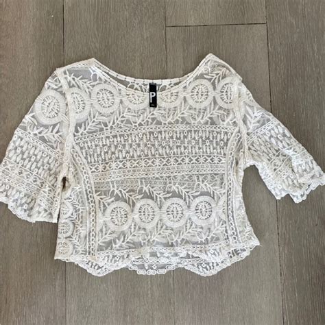 Tops Pronto White Crochet Lace Crop Top Poshmark