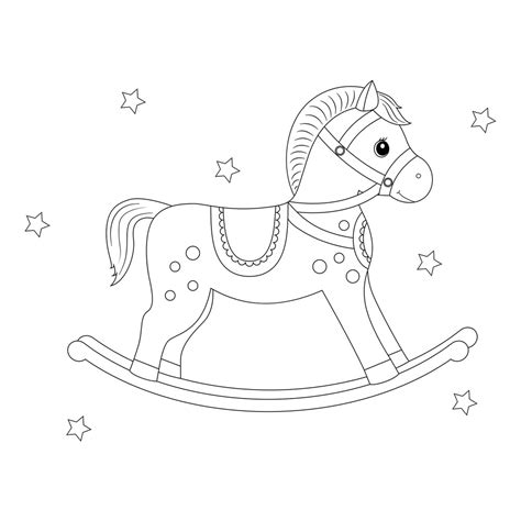 Раскраска Игрушка лошадка распечатать или скачать