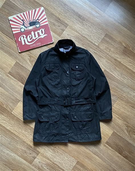 Barbour Vintage Barbour Waxed Cotton Belted Jacket Grailed