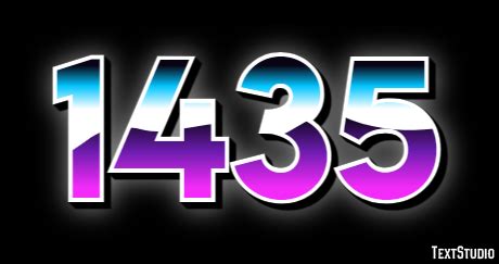 1435 Text Effect and Logo Design Number