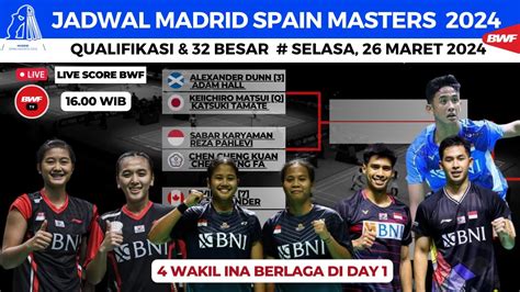 Jadwal Madrid Spain Masters 2024 Hari Ini Day1 Alwi Vs Luis ANa