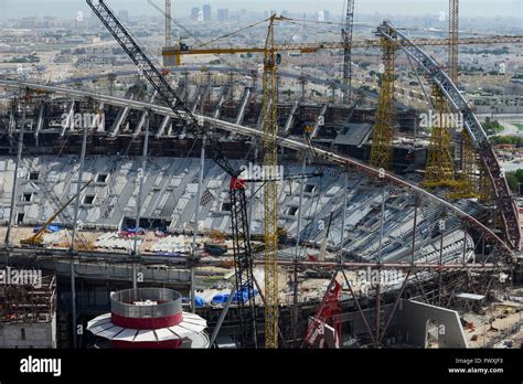 QATAR, Doha, construction site Khalifa International Stadium for FIFA ...