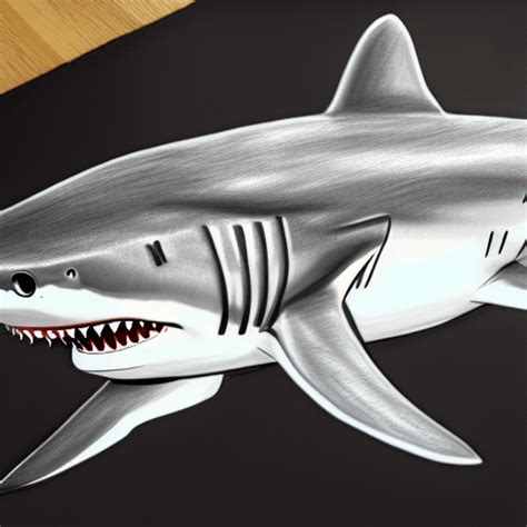 Shark Realistic Drawing Graphic · Creative Fabrica