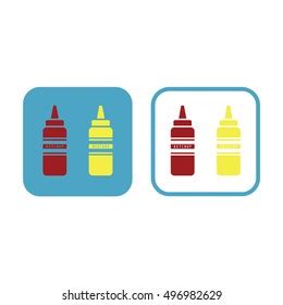 Ketchup Mustard Squeeze Bottle Vector Icon Stock Vector Royalty Free