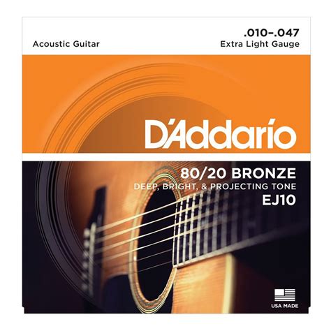 D Addario Ej Bronze Wound Acoustic Guitar String Mg Sports