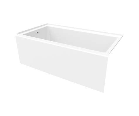 Rubix 6032 AFR Acrylic Alcove Right Hand Drain Bathtub In White Bath