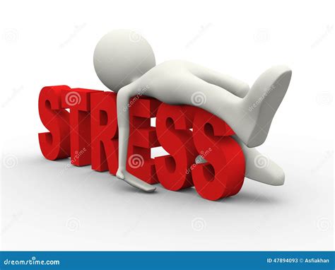 3d Man Lying On Word Word Stress Stock Illustration Image 47894093