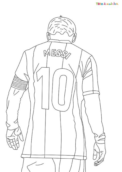 Coloriage du maillot Messi à imprimer avec Tête à modeler