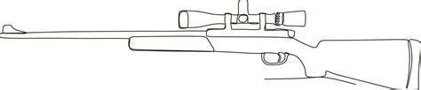 Continuous Line Drawing Of Sniper Rifle Vector Illustration 20264703