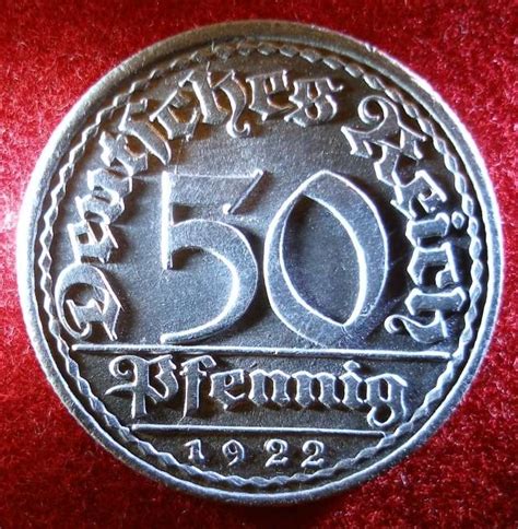 50 Pfennig 1922 G Weimar Republic 1919 1932 Germany Coin 572