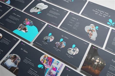 Art Gallery Powerpoint Template for Art and painting Gallery Event Presentation template. Modern ...