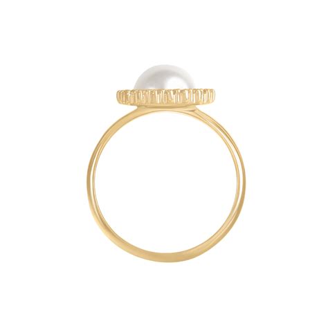 Bague Cosmos n3 perle blanche doré à lor fin