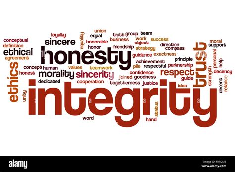 Integrity word cloud concept with honesty trust related tags Stock ...