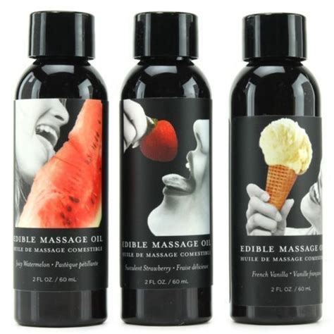 Earthly Body Edible Massage Oil T Set Strawberry Vanilla Watermelon 2oz Each Ebay