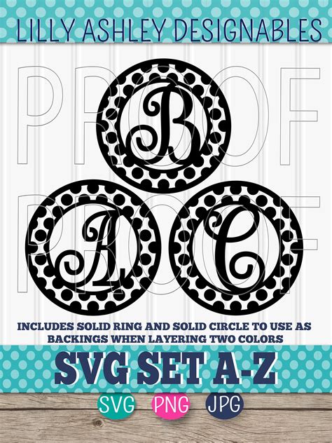 Monogram Svg Set Of 26 Cut Files A Z Svg Png  Formats Etsy