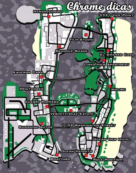 Mapa de Imóveis a Venda no GTA Vice City