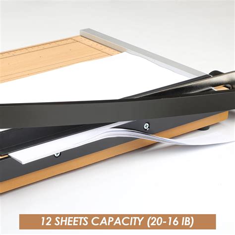 CreGear 15 Inch Guillotine Paper Cutter Heavy Duty Wood Paper Cutter