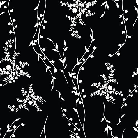 Black And White Floral Wallpaper Pattern