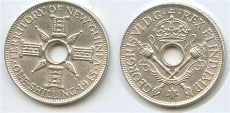 Britisch Neuguinea 1 Shilling Silber 1945 G12909 New Guinea King