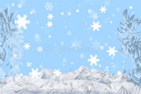 Fondo Azul Con Los Copos De Nieve Stock De Ilustraci N Ilustraci N De