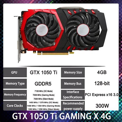 Gtx1050 Ti Gaming X 4g Placa Gr Fica Para Msi Gtx 1050 Ti 4gb Placa De