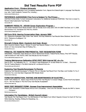 Fillable Online Std Test Results Form Pdf Std Test Results Form Fax