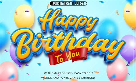 Premium Psd Happy Birthday Text Effect 3d Style