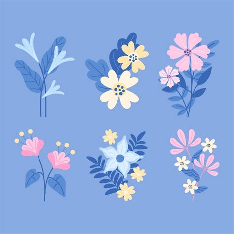 Colecci N De Flores Planas Org Nicas Vector Gratis