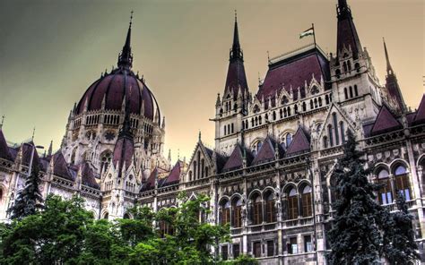 White and brown Gothic cathedral, Hungary, Budapest, Hungarian ...