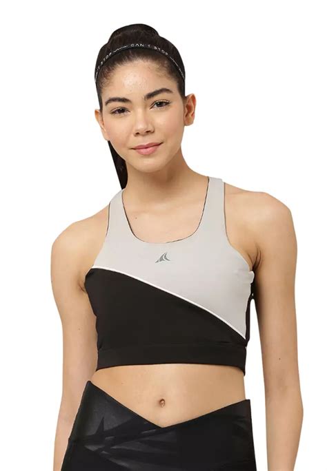 Buy Fitleasure Fitleasure Luxe Color Block Strappy Yoga Padded Grey