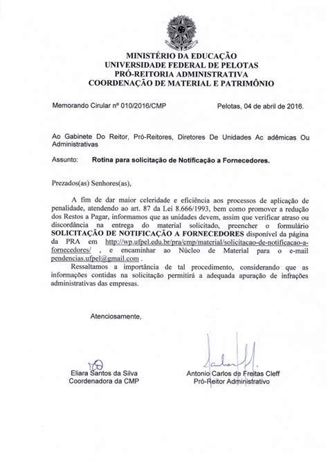 Pr Reitoria Administrativasolicita O De Notifica O De Fornecedor