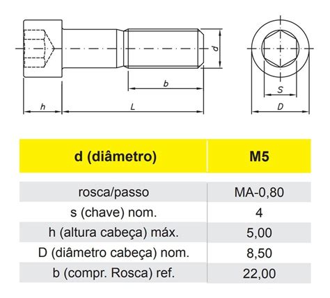 Parafuso Allen M X C Cabe A Sextavado Interno Kit P S Mercadolivre