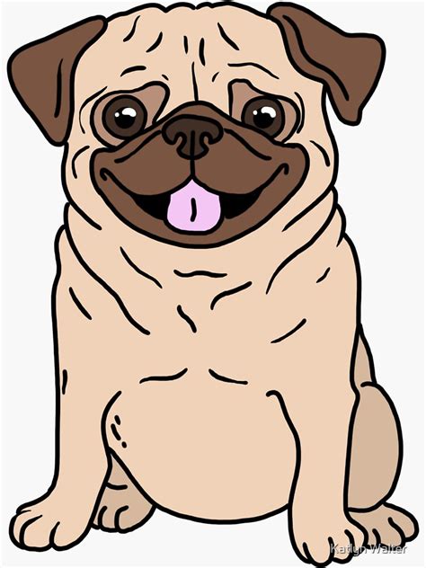 Cute Pug Sticker Sticker For Sale By Katlyn Walter Redbubble