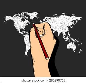 Hand Drawing World Map Stock Vector Royalty Free 285290765 Shutterstock